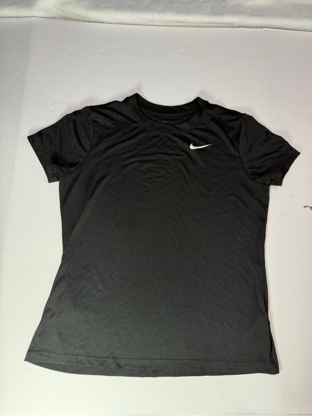 Nike Black Short Sleeve Athletic Tee with White Swoosh